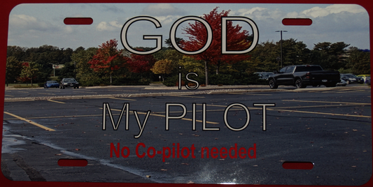 God Is My Pilot License Plate